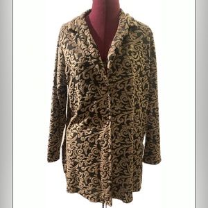 Vintage Diane Von Fusterberg velour ornamental print button down